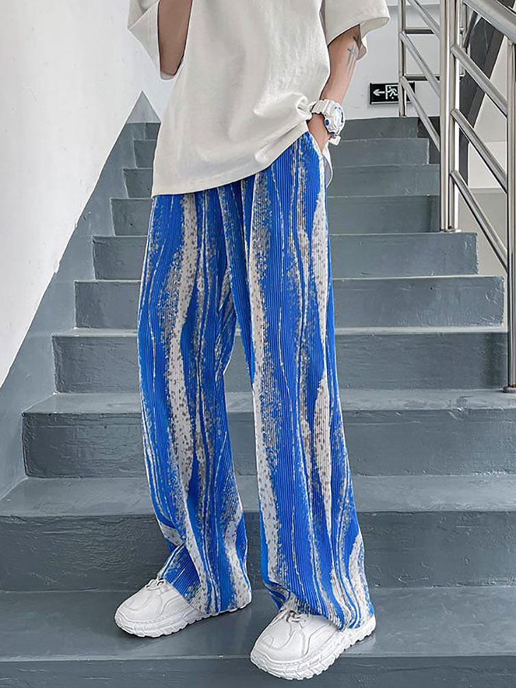 Street Fashion Korea - Streetwear kravat-boya buz ipek yaz Baggy