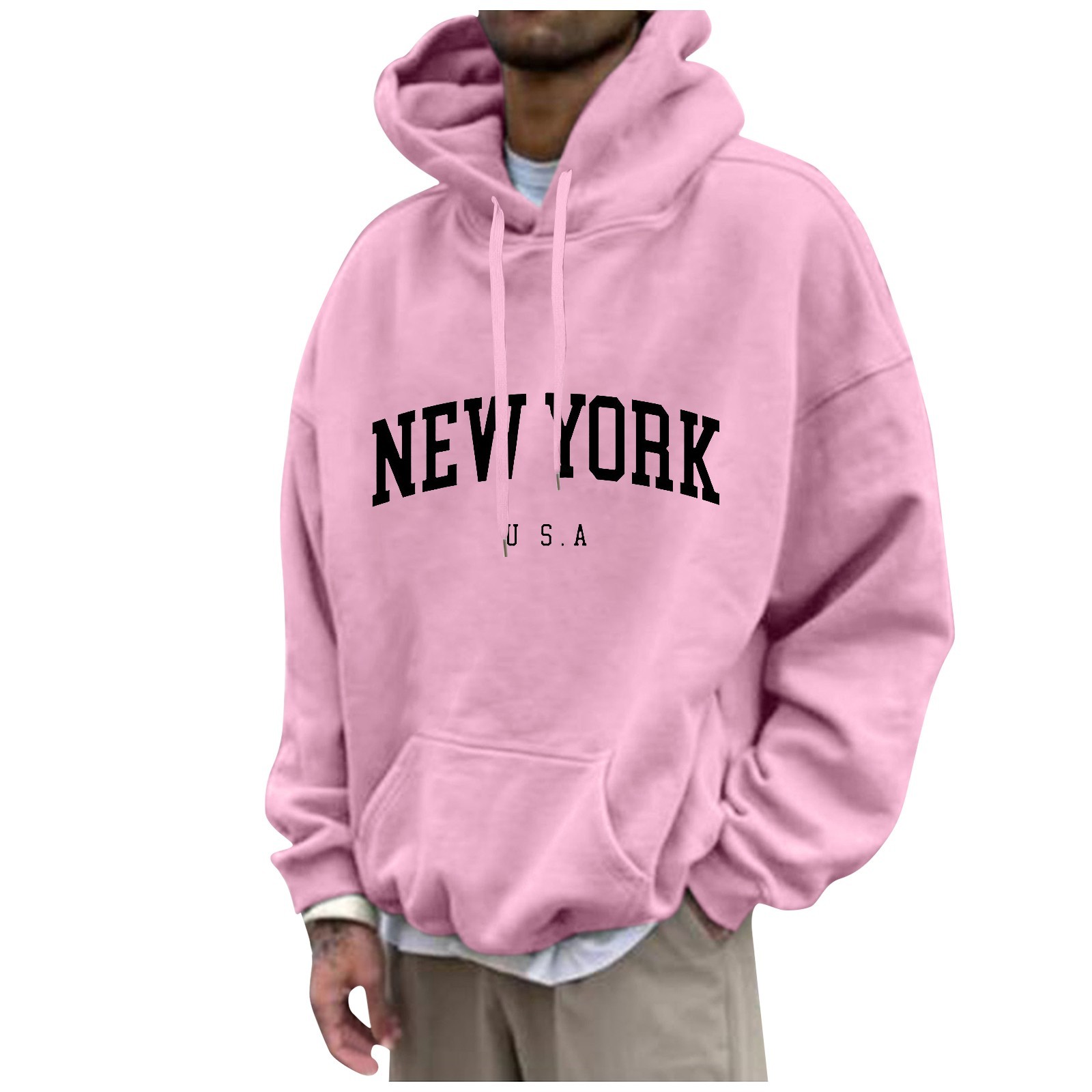 High Street Fashion New York - New York baskı Mens Hoodies moda
