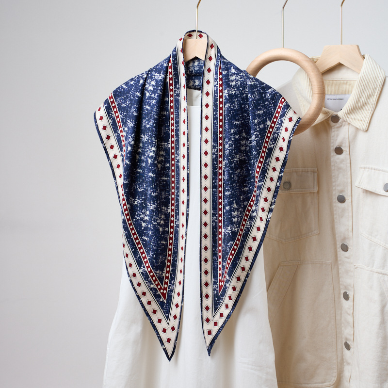 Bandana Multi Way - Denim Mavi Üçgen Eşarp Yeni Baskı