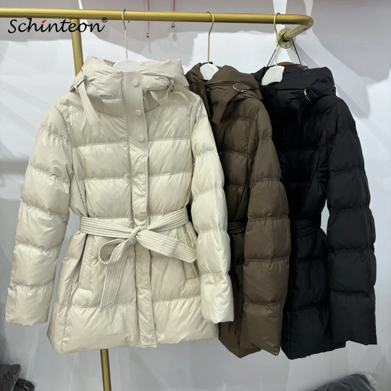 Street Fashion Shanghai - Schinteon kadın beyaz ördek şişme ceket