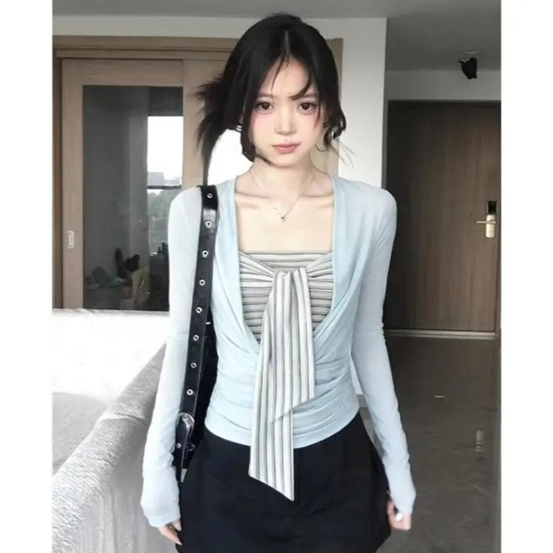 Street Fashion Korea - Y2K Kore İki Parçalı Üstler Kadın