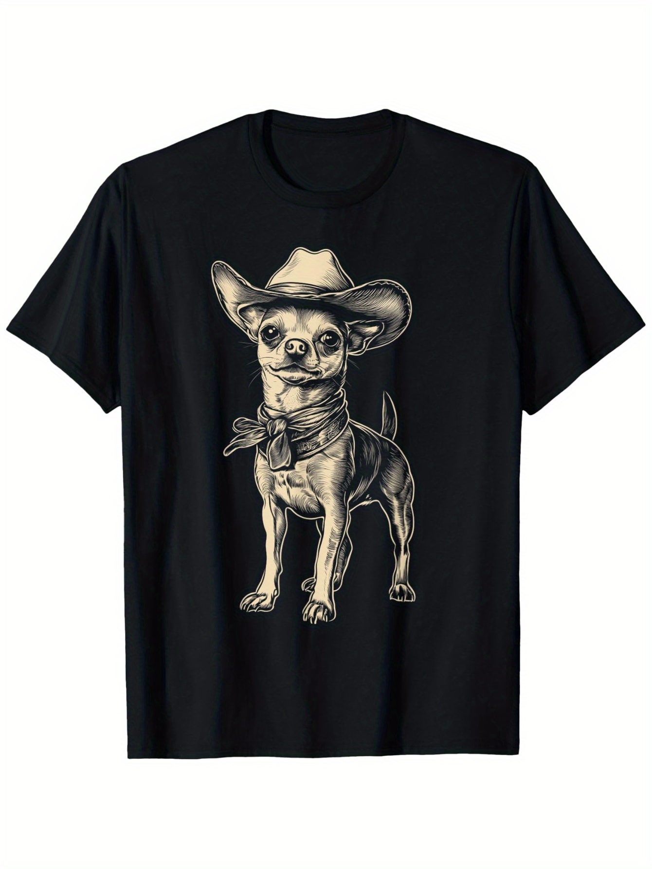 Street Fashion Co - İnek Şapkası Takmış Chihuahua Komik Western