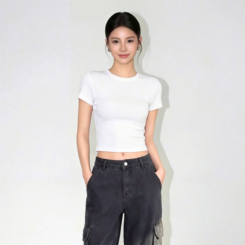 Kadın Slim Fit Crop Tişört Yaz - Street Fashion Essentials incelemesi ve fiyatı
