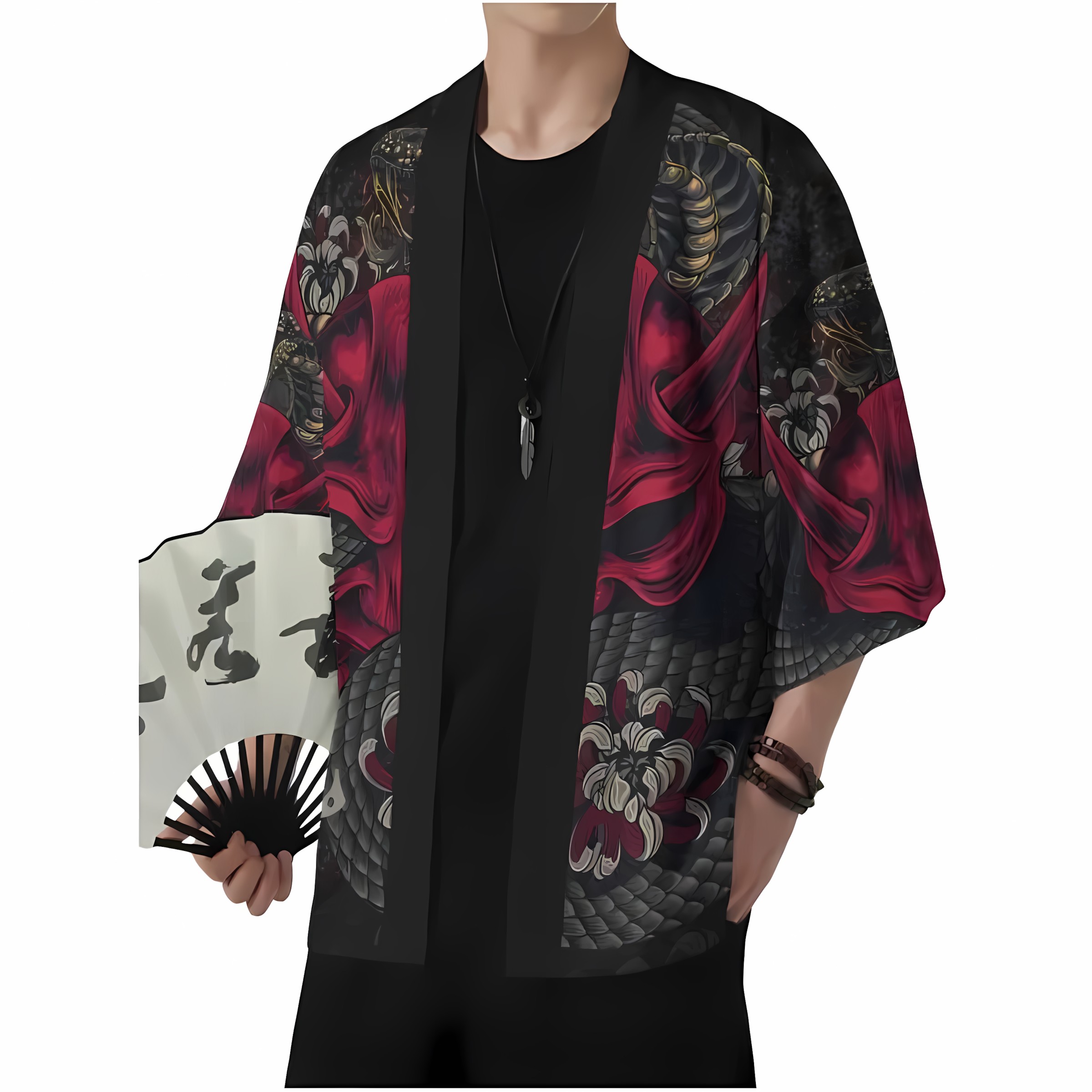 2026 Yaz Yeni Erkek Kimono 3D  - Street Fashion Kimono incelemesi ve fiyatı