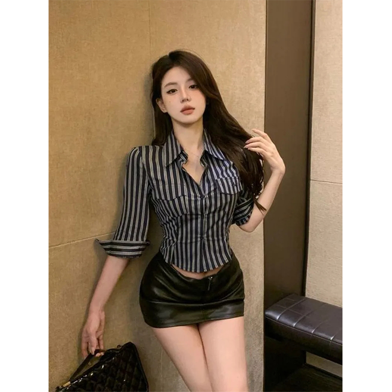 MEXZT Çizgili Gömlek Kadın Mod - Street Fashion Korea incelemesi ve fiyatı