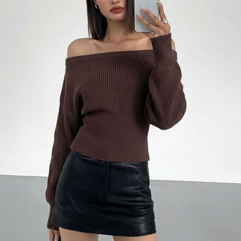 Streetwear Kapalı Omuz Örme Ka - Street Fashion Korea incelemesi ve fiyatı